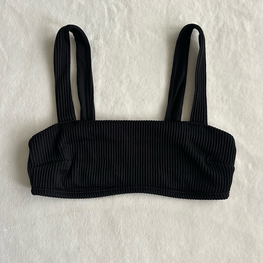 Hollister Black Ribbed Bikini Top